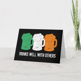 Drinks well with others Irish flag beer stein Karte