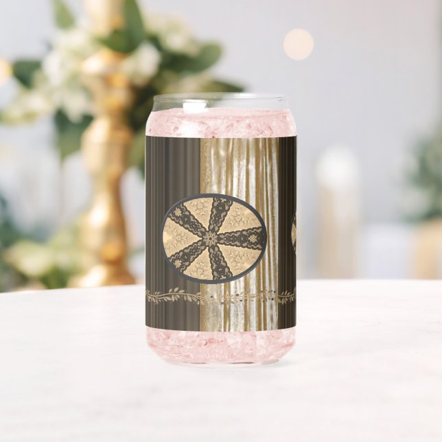 Drinkware Set Earth Tone Brown Beige Floral (Insitu (Mariage))