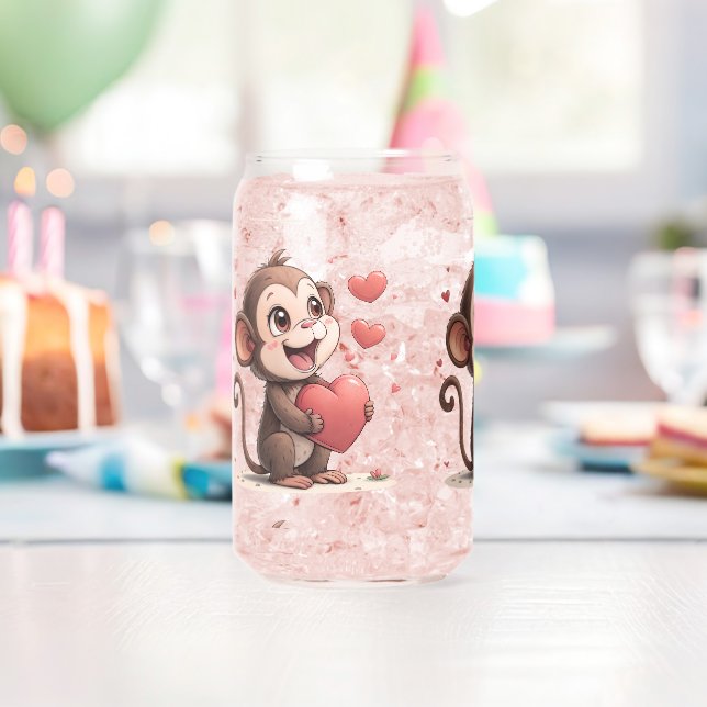 Drinkware Set Monkey Love Red Hearts  Dosenglas (Insitu (Geburtstag))