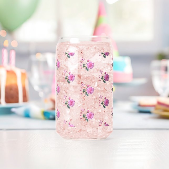 Drinkware Set Pink Rose Butterfly (Insitu (Anniversaire))