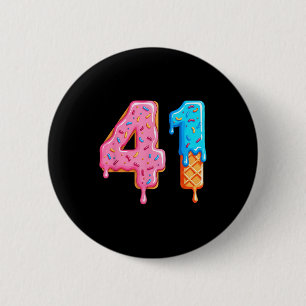 Drip 41 Meme Cool Baseball-Stil Nummer Einundvierz Button