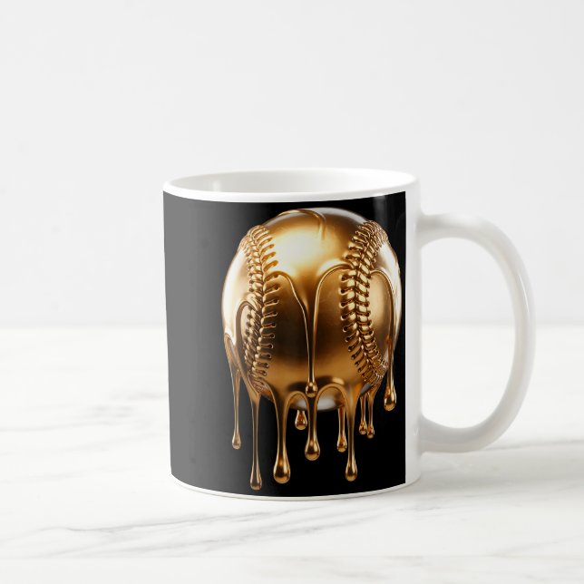 Dripng Gold Drip Baseball Game Day Player Coach Ba Kaffeetasse (Rechts)
