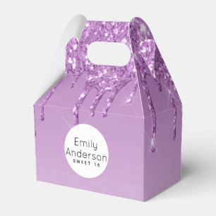 Dripping Glitzer Sweet 16 Lila Trendy Party Diva Geschenkschachtel
