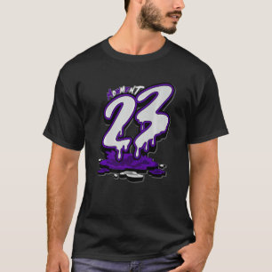 Dripping Number 23 Dark Iris 3s Matching T-Shirt