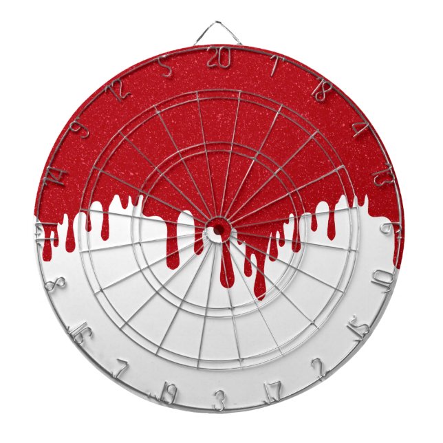 Dripping Tomato Red & White Dartboard Dartscheibe (vorne)