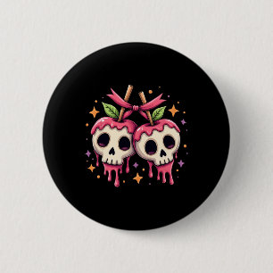 Drippy Skull Candy Apples Kawaii Halloween Couple Button