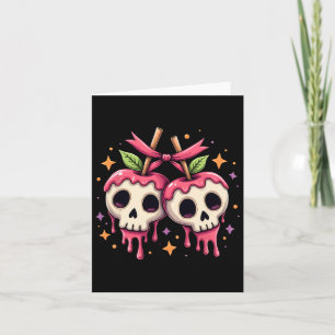 Drippy Skull Candy Apples Kawaii Halloween Couple Karte