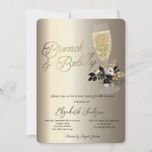 Drips Glas Schwarze Rosen Wein Brunch & Sekt Einladung