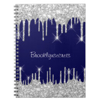 Drips Glitter Effect Blue Navy Courage Name Glam