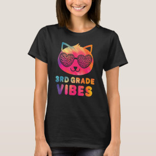 Dritte 3. Klasse Vibes Bunte Katze Kätzchen Mädche T-Shirt