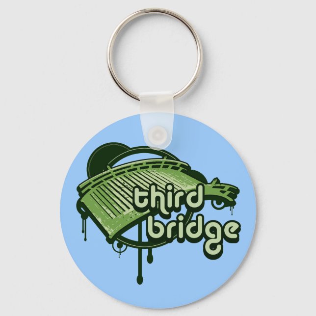 dritte Brücke. grün & wald. Schlüsselanhänger (Vorderseite)
