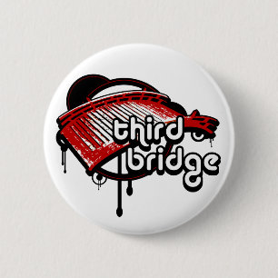 dritte Brücke. weiß&rot. Button