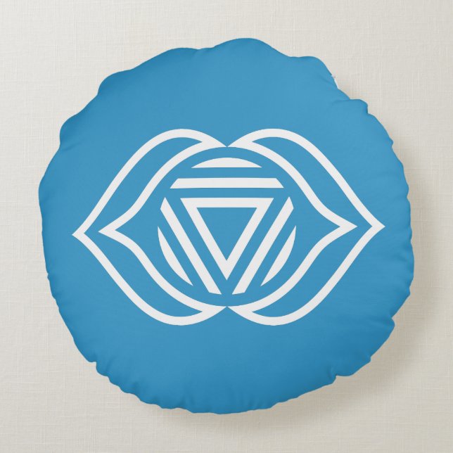 Dritte Eye Chakra Energy Round Pillow Rundes Kissen (Rückseite)