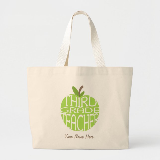 Dritte Grad-Lehrer-Tasche - grünes Apple Jumbo Stoffbeutel (Vorne)