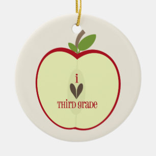 Dritte Grad-Lehrer-Verzierung - rotes Apple halb Keramik Ornament