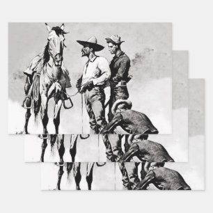 Dritte Kavallerie-Soldaten von Frederic Remington Geschenkpapier Set