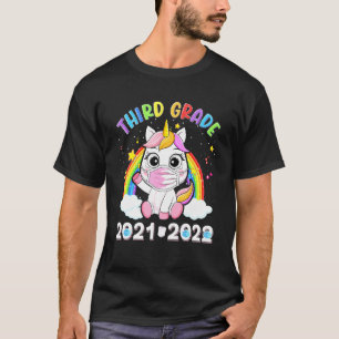 Dritte Klasse 2021 2022 Einhornmaske zurück zur Sc T-Shirt