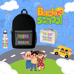 Dritte Klasse, Klassik zurück zur Schule Kind/Lehr Bedruckter Rucksack