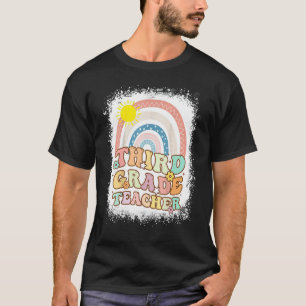 Dritte Klasse Regenbogen Gebleicht Retro Zurück zu T-Shirt