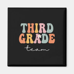 Dritte Klasse Team Retro Groovy Vintage Erster Sch Magnet