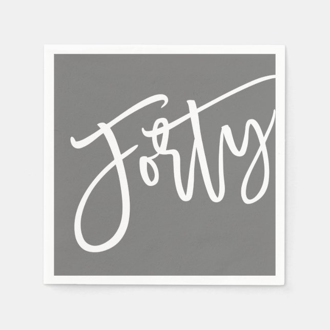 DRITTE moderne Skriptfarben, weiß editierbar, 40. Serviette (Vorderseite)