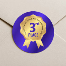 Dritte-Platz-Medaillen-Auszeichnung Blau- und Gold