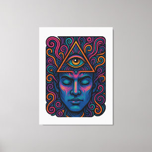 Dritter Augenaktivierungs-T - Shirt - Psychedelisc Leinwanddruck