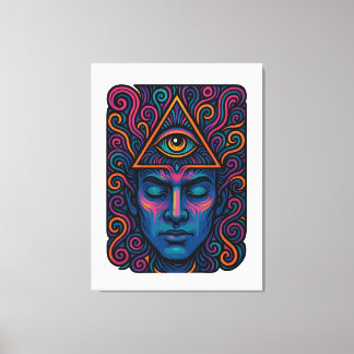Dritter Augenaktivierungs-T - Shirt - Psychedelisc Leinwanddruck