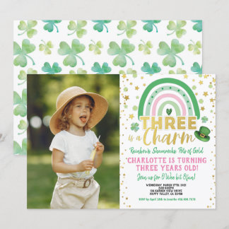 Dritter Geburtstag ist St Patrick's Foto I Einladung
