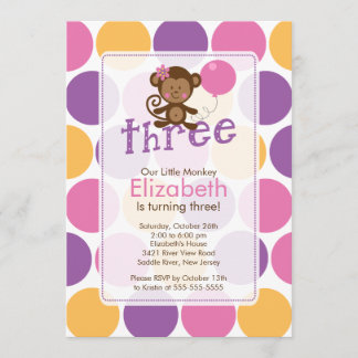 Dritter Geburtstags-kleine Einladung