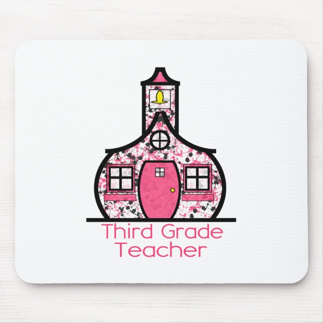 Dritter Grad-Lehrer-Farben-SpritzerSchoolhouse Mousepad (Vorne)