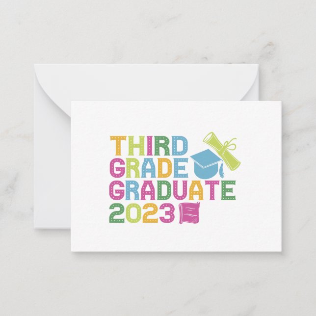 Dritter Grade Graduate 2023 Abschluss - Urlaub Ges Mitteilungskarte (Vorderseite)