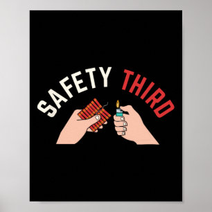 Dritter Juli Patriotische Feuerwerksicherheit Poster