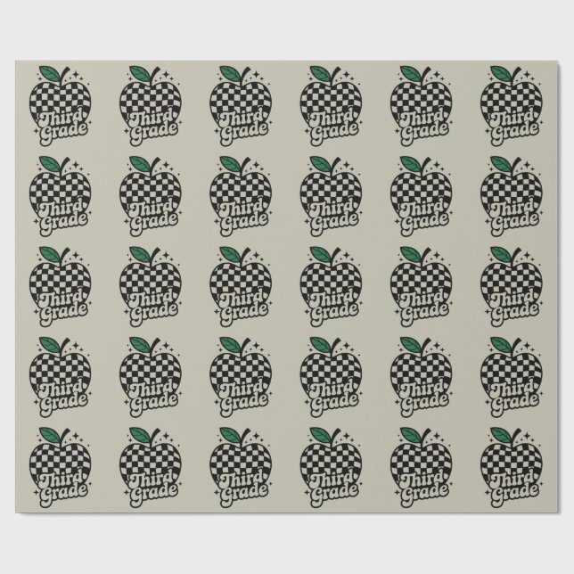 Dritter Lehrer der dritten Klasse zurück zur Schul Geschenkpapier (Flach)