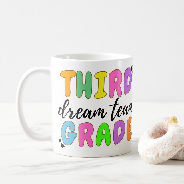 Dritter Lehrer, zurück zur Schule, Lehrerteam Kaffeetasse (Mit Donut)