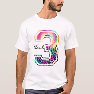 Dritter Schulabschluss: Lehrer für Leopard-Gefärbt T-Shirt