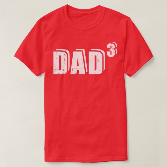 Dritter Vater Vater von 3 Kinderankündigungen T-Shirt (Design vorne)