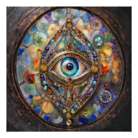 Drittes Auge auf Bleiglas und Bronze