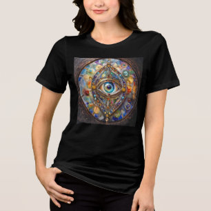 Drittes Auge auf Bleiglas und Bronze Tri-Blend Shirt