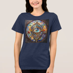 Drittes Auge auf Bleiglas und Bronze Tri-Blend Shirt