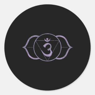 Drittes Auge Chakra Ajna – Kundalini Yoga Meditati Runder Aufkleber