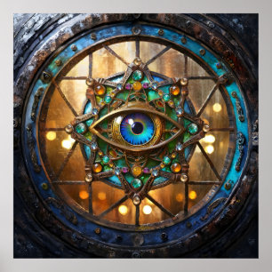 Drittes Auge Landhausstil Bullauge Fenster Poster