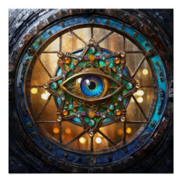 Drittes Auge Landhausstil Bullauge Fenster Poster