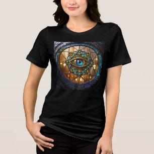 Drittes Auge Landhausstil Bullauge Fenster Tri-Blend Shirt