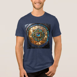 Drittes Auge Landhausstil Bullauge Fenster Tri-Blend Shirt