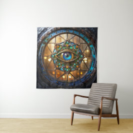 Drittes Auge Landhausstil Bullauge Fenster Wandteppich