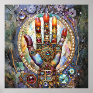 Drittes Auge Mystisches Palm Poster