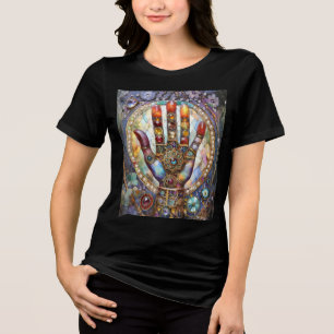 Drittes Auge Mystisches Palm Tri-Blend Shirt