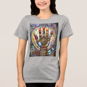 Drittes Auge Mystisches Palm Tri-Blend Shirt