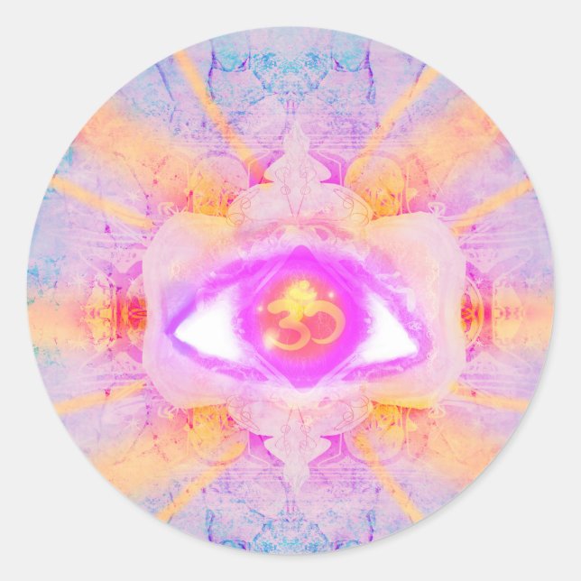 drittes Auge Runder Aufkleber (Vorderseite)